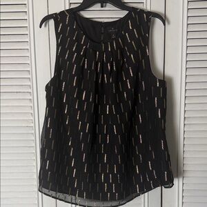 Worthington Black and Gold Sleeveless Blouse